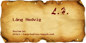 Láng Hedvig névjegykártya