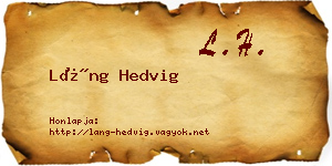 Láng Hedvig névjegykártya